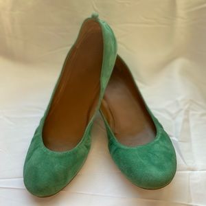 J. Crew Suede Ballet Flat in Kelly Green, size 7.5
